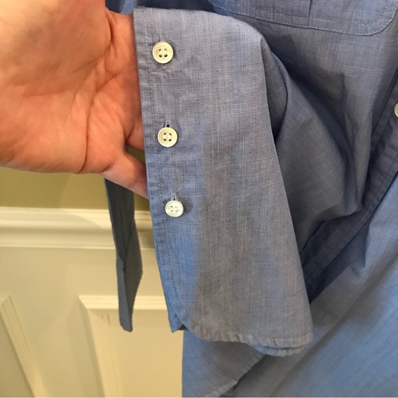 J Crew Long Sleeve Button up Shirt, Blue, size 12 - Picture 4 of 10